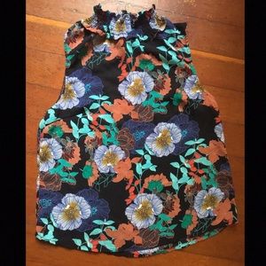 Semi sheer flowered blouse